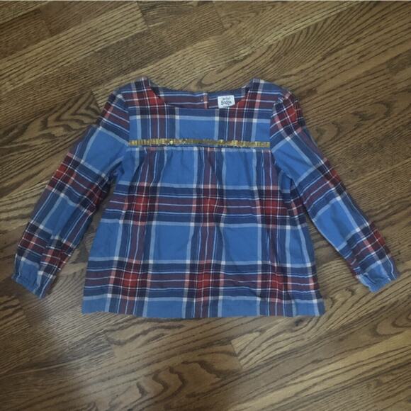 Boden (5|6y) Plaid Sequin Top - Picture 2 of 8